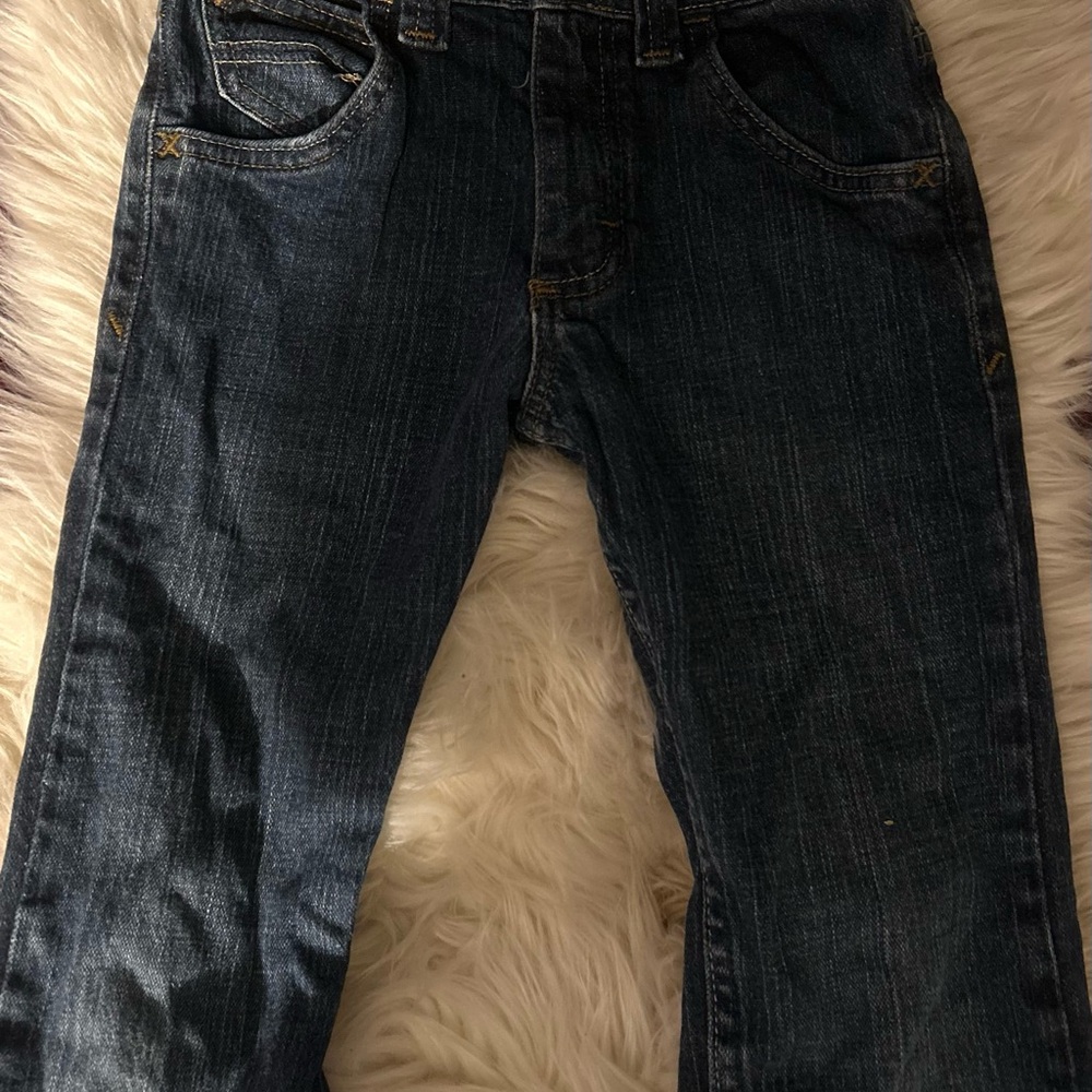 Wrangler Blue Straight-Leg Jeans with Faded Details